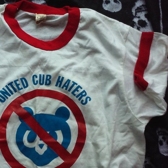 VTG CHICAGO CUBS HATERS SHIRT SCREEN STARS 90'S ** - Picture 4 of 10